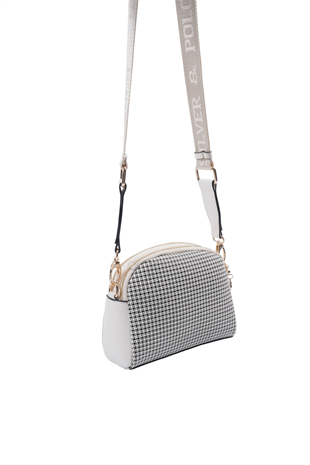 Silver & Polo SP1144 Kadın Çapraz Çanta King Desen Siyah-Kemik