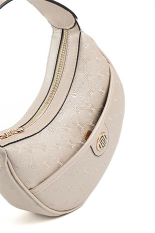 Silver & Polo SP1194 Kadın Omuz Çantası Logolu Bej-S.Bej