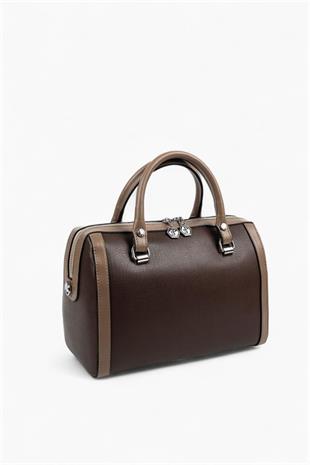 Silver & Polo SP1091 Kadın El Çantası Düz Kahve-Vizon