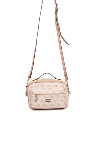 Silver & Polo SP1186 Kadın Çapraz Çanta Monogram Pembe-Somon