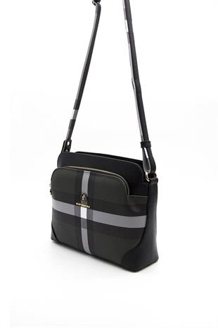 Silver & Polo SP364 Kadın Çapraz Çanta Ekose Siyah