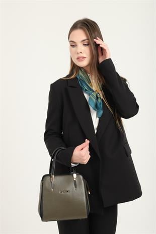 Silver & Polo Haki - Siyah SP1136 Kadın El Çantası