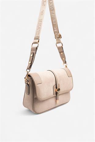 Silver & Polo SP1182 Kadın Çapraz Çanta Süet Bej-Kum