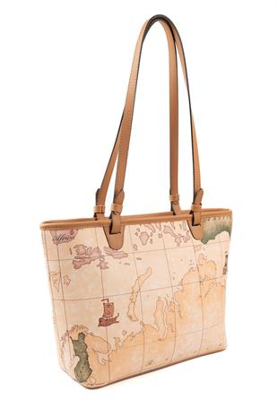 Silver Polo SP1204 Kadın Omuz Çantası Harita Pudra-A.Taba