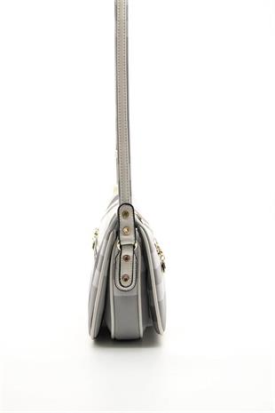 Silver & Polo SP818 Kadın Çapraz Çanta Ekose A.Gri-Kemik