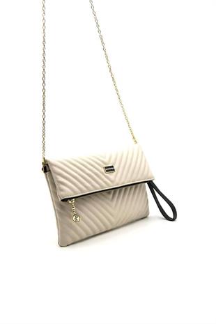 Silver & Polo SP1134 Kadın Portföy & Clutch Kapitone V Bej