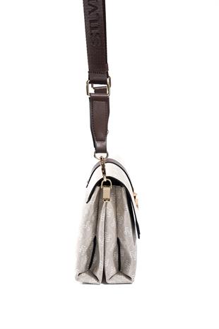 Silver Polo SP1009 Kadın Çapraz Çanta Monogram Taş-Kahve