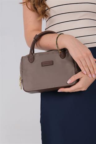 Silver & Polo SP1224 Kadın El Çantası Saten Kum-Kahve