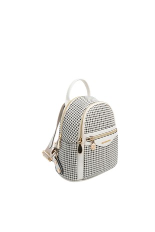 Silver & Polo SP983 Kadın Sırt Çantası King Desen Siyah-Kemik