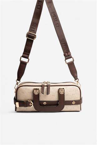 Silver & Polo SP1258 Kadın El Çantası Logolu Nut-Kahve