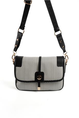 Silver & Polo Siyah Beyaz - Siyah SP1182 Kadın Çapraz Çanta
