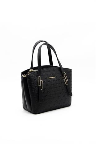 Silver & Polo SP1021 Kadın El Çantası Logolu Siyah-Siyah