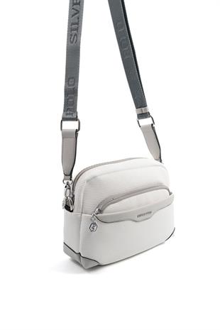 Silver & Polo SP1201 Kadın Çapraz Çanta Petek Beyaz-A.Gri
