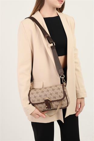 Silver & Polo Koyu Bej - Kahve SP1171 Kadın Omuz Çantası