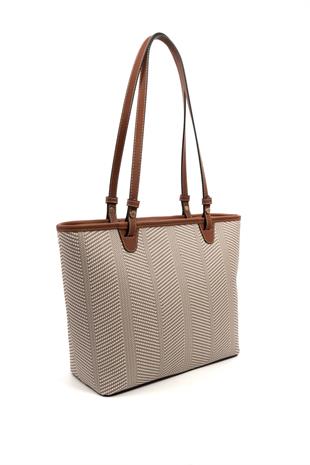 Silver & Polo Bej - Taba SP1204 Kadın Omuz Çantası