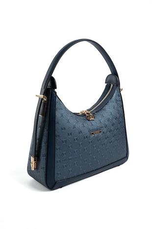 Silver & Polo SP1187 Kadın Omuz Çantası Logolu Lacivert