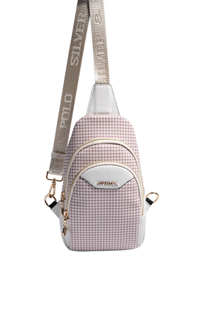 Silver & Polo SP959 Kadın Vücut Çantası King Desen Bordo-Kemik