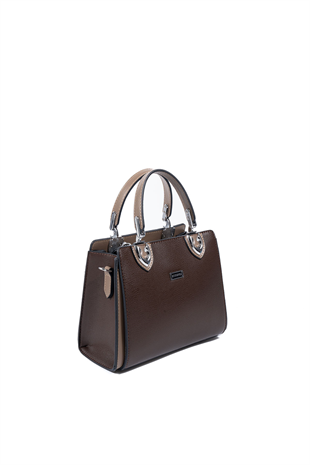 Silver & Polo SP1133 Kadın El Çantası Düz Kahve-Vizon