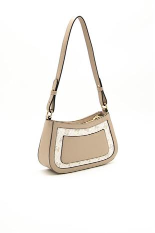Silver & Polo SP1132 Kadın Çapraz Çanta Monogram Bej-Kum