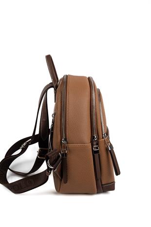 Silver & Polo SP1265 Kadın Sırt Çantası Petek Karamel-Kahve