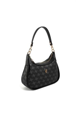 Silver & Polo Siyah - Platin SP1180 Kadın Omuz Çantası