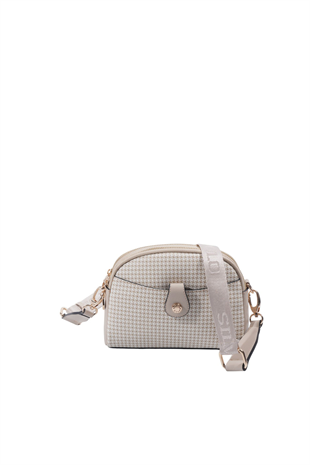 Silver & Polo SP1144 Kadın Çapraz Çanta King Desen Kum-Kum Beji