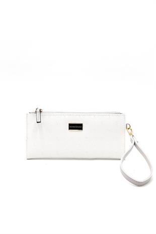 Silver & Polo SP1046 Kadın Cüzdan & Kartlık Logolu Beyaz-A.Gri