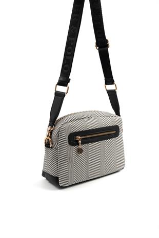 Silver & Polo Siyah Beyaz - Siyah SP1201 Kadın Çapraz Çanta