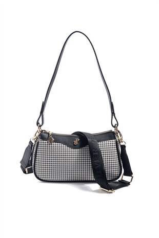 Silver & Polo SP1274 Kadın Çapraz Çanta King Desen Siyah