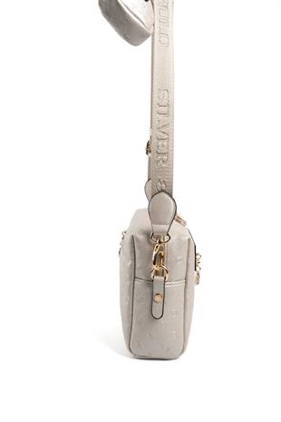 Silver & Polo SP1038 Kadın Çapraz Çanta Logolu Bej-S.Bej