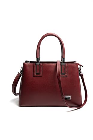 Silver & Polo SP1000 Kadın El Çantası Düz Bordo-Bordo