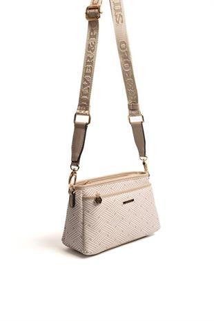 Silver & Polo SP1184 Kadın Çapraz Çanta Ç.Örgü Bej-Kum