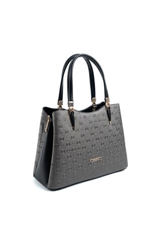 Silver & Polo Platin - Siyah SP1205 Kadın El Çantası