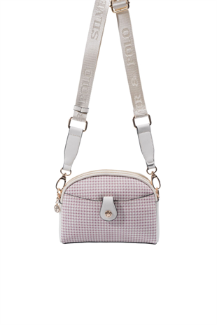 Silver & Polo SP1144 Kadın Çapraz Çanta King Desen Bordo-Kemik