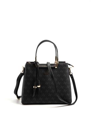 Silver & Polo SP969 Kadın El Çantası Monogram Siyah