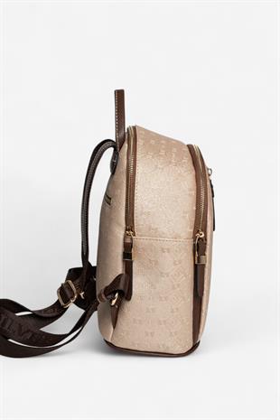 Silver & Polo SP901 Kadın Sırt Çantası Logolu Nut-Kahve