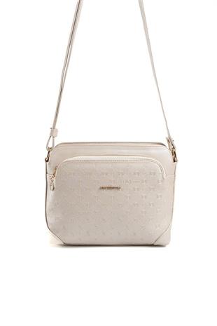 Silver & Polo SP364 Kadın Çapraz Çanta Logolu Bej-S.Bej