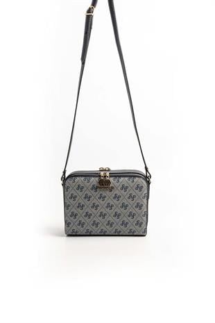 Silver & Polo SP888 Kadın Çapraz Çanta Monogram Gri-Lacivert