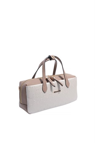 Silver & Polo SP1276 Kadın El Çantası Logolu Bej-Latte