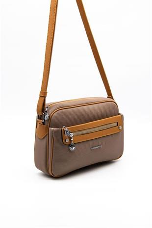 Silver & Polo SP753 Kadın Çapraz Çanta Petek Kum-A.Taba
