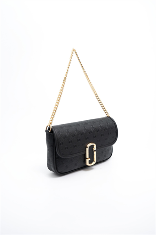 Silver & Polo SP1171 Kadın Omuz Çantası Logolu Siyah-Siyah