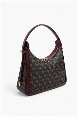 Silver & Polo Kahve Sarı - Bordo SP1187 Omuz Çantası