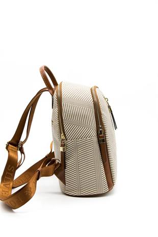 Silver & Polo SP901 Kadın Sırt Çantası Hasır Bej-Taba