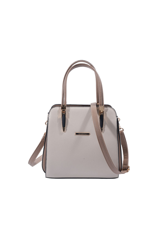 Silver & Polo SP1136 Kadın El Çantası Düz Bej-Latte