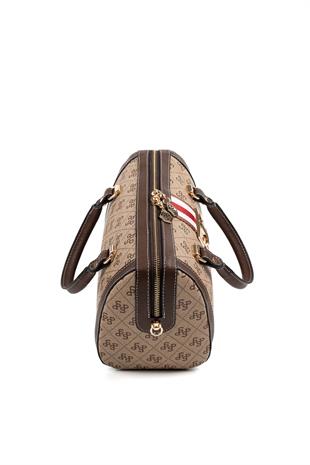 Silver & Polo Koyu Bej - Kahve SP1091 El Çantası