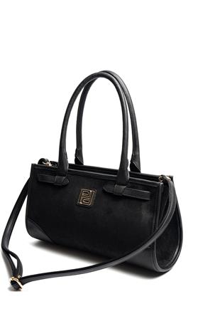 Silver & Polo SP1261 Kadın El Çantası Süet Siyah-Siyah