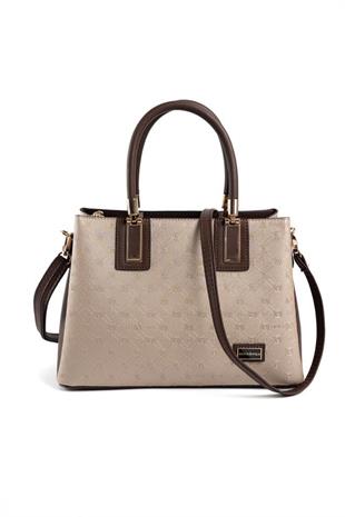 Silver & Polo SP1000 Kadın El Çantası Logolu Nut-Kahve