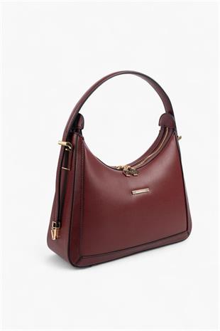 Silver Polo Bordo - Bordo Düz Kadın Omuz Çantası SP1187