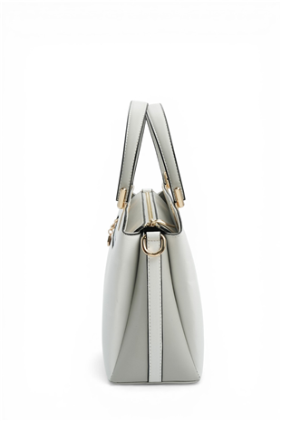 Silver & Polo SP9721 Kadın El Çantası Düz Beyaz-A.Gri