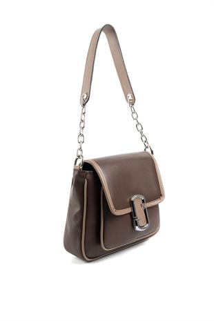 Silver & Polo Kahve - Vizon SP1147 Kadın Omuz Çantası